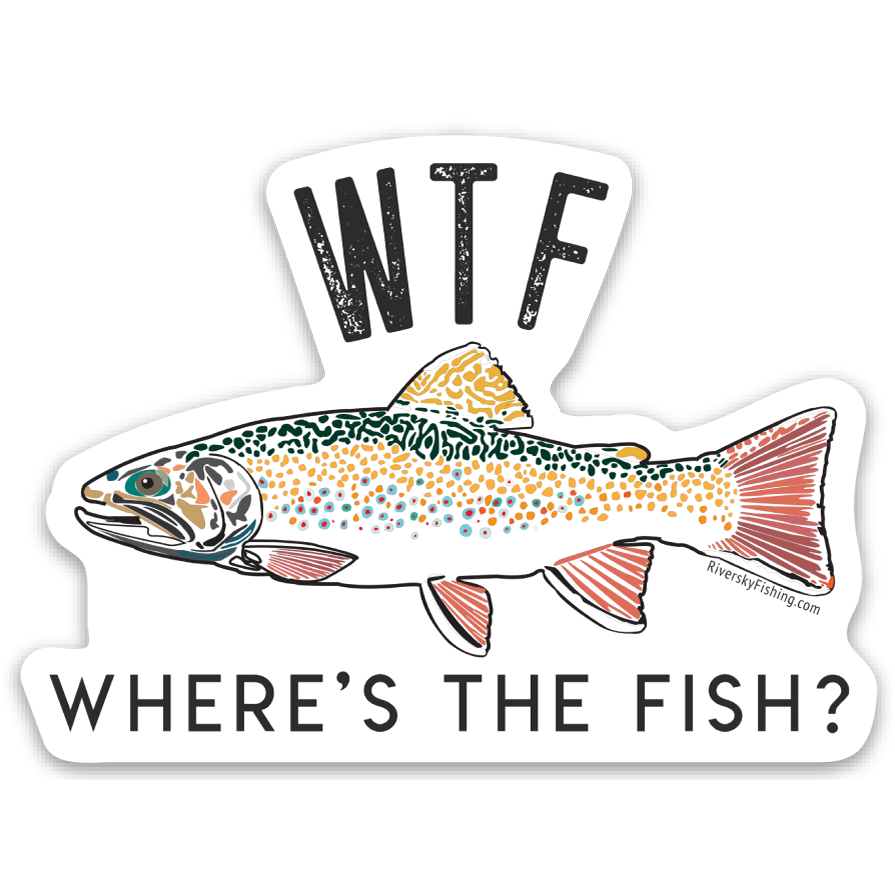 WTF – Where's the Fish Sticker – Riversky Fishing